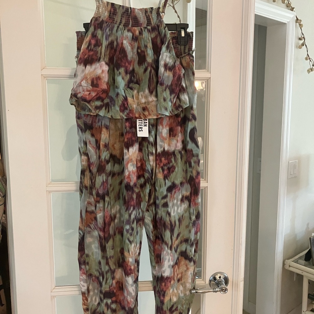 Floral Strapless tank and harem pant matching set
